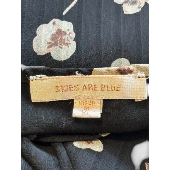 Skies Are Blue Blouse Women X Large Floral Feminine‎ Whimsical Romantic Workwear - Picture 5 of 7